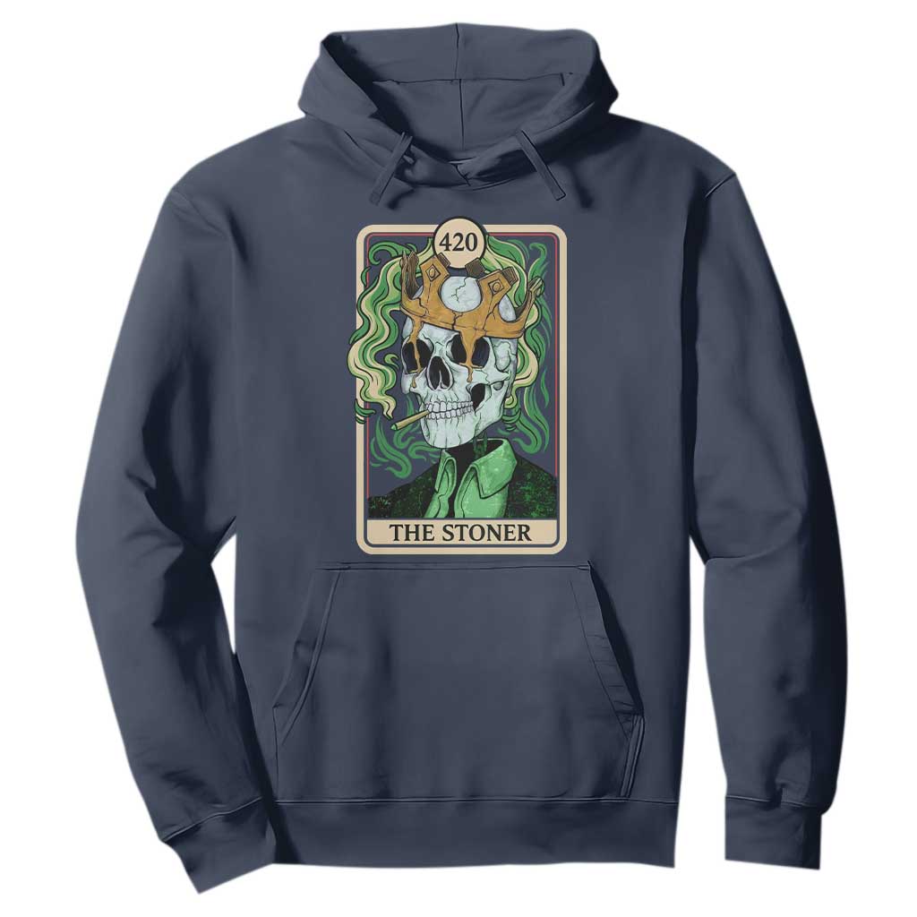 Skeleton Smokes Hoodie The Stoner Weed Lover Cannabis 420 TS14 Navy Print Your Wear