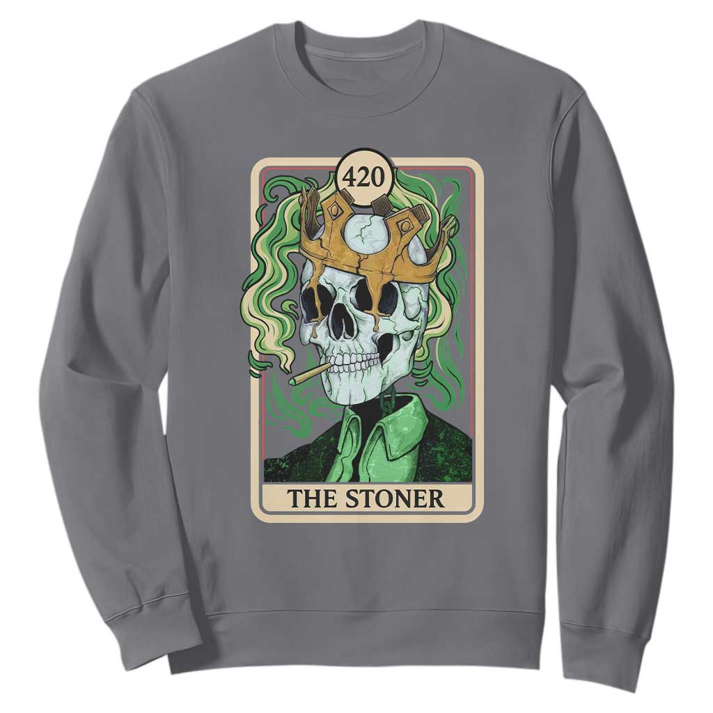 Skeleton Smokes Sweatshirt The Stoner Weed Lover Cannabis 420 TS14 Charcoal Print Your Wear