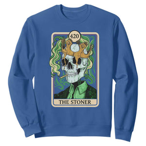 Skeleton Smokes Sweatshirt The Stoner Weed Lover Cannabis 420 TS14 Royal Blue Print Your Wear
