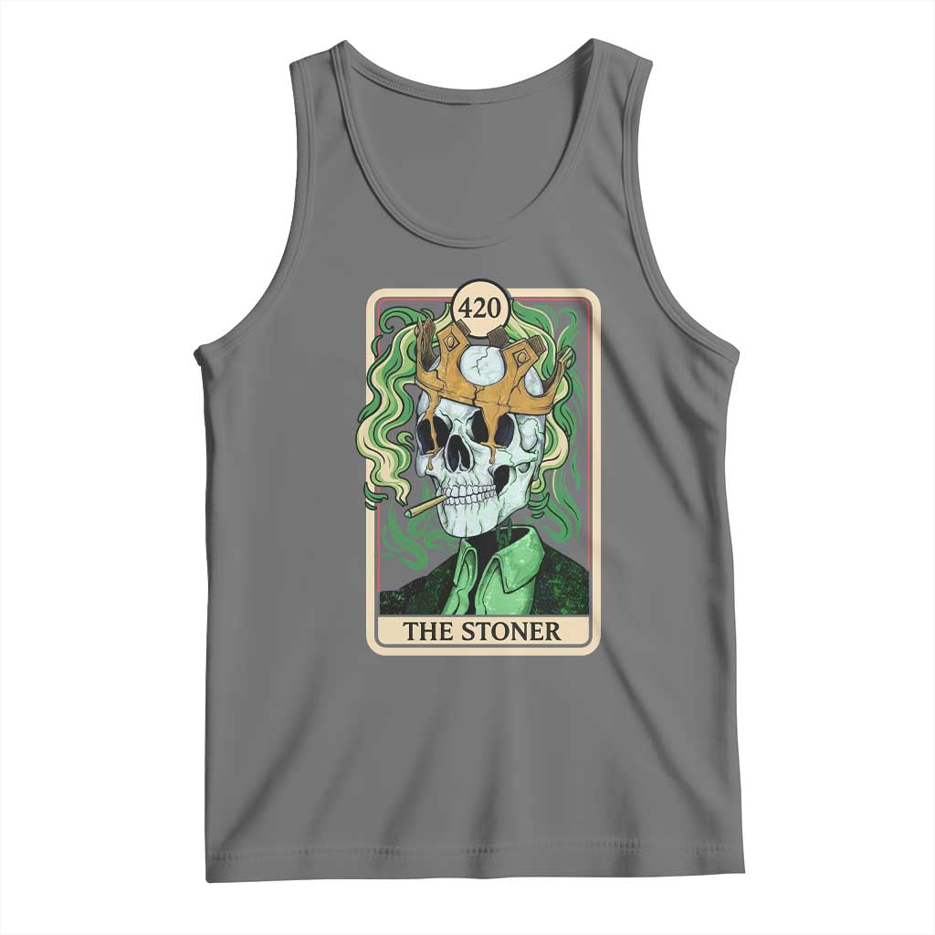 Skeleton Smokes Tank Top The Stoner Weed Lover Cannabis 420 TS14 Black Heather Print Your Wear