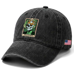 Skeleton Smokes Washed Cotton Baseball Cap The Stoner Weed Lover Cannabis 420 TS14 Print Your Wear