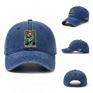 Skeleton Smokes Washed Cotton Baseball Cap The Stoner Weed Lover Cannabis 420 TS14 Washed Cap Universal Fit Royal Blue Print Your Wear
