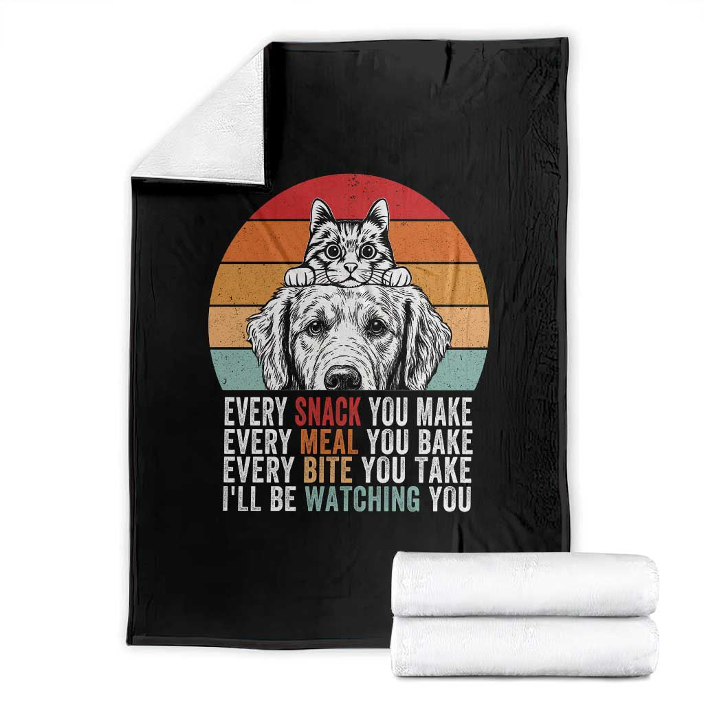 Every Snack You Make Throw Blanket Funny Dog Cat Lovers TS14 Black Print Your Wear