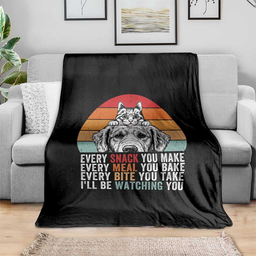 Every Snack You Make Throw Blanket Funny Dog Cat Lovers TS14 Print Your Wear