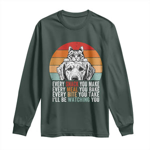 Every Snack You Make Long Sleeve Shirt Funny Dog Cat Lovers TS14 Dark Forest Green Print Your Wear