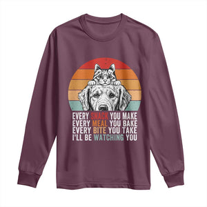 Every Snack You Make Long Sleeve Shirt Funny Dog Cat Lovers TS14 Maroon Print Your Wear