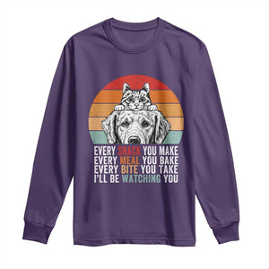Every Snack You Make Long Sleeve Shirt Funny Dog Cat Lovers TS14 Purple Print Your Wear