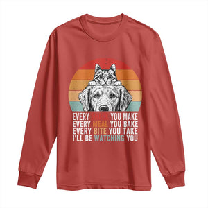Every Snack You Make Long Sleeve Shirt Funny Dog Cat Lovers TS14 Red Print Your Wear