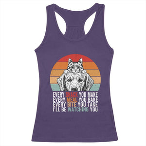 Every Snack You Make Racerback Tank Top Funny Dog Cat Lovers TS14 Purple Print Your Wear