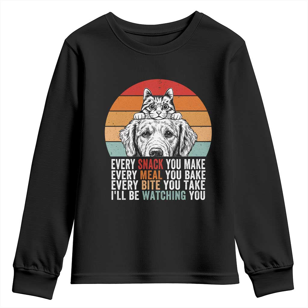 Every Snack You Make Youth Sweatshirt Funny Dog Cat Lovers TS14 Black Print Your Wear