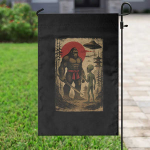 Samurai Bigfoot Japanese UFO Garden Flag Sasquatch Ailen Ukiyo-e TS14 Print Your Wear