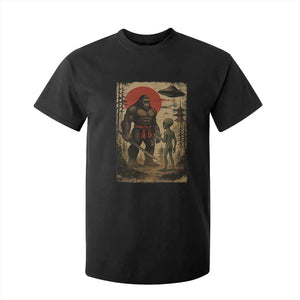 Samurai Bigfoot Japanese UFO T Shirt For Kid Sasquatch Ailen Ukiyo-e TS14 Black Print Your Wear