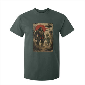 Samurai Bigfoot Japanese UFO T Shirt For Kid Sasquatch Ailen Ukiyo-e TS14 Dark Forest Green Print Your Wear