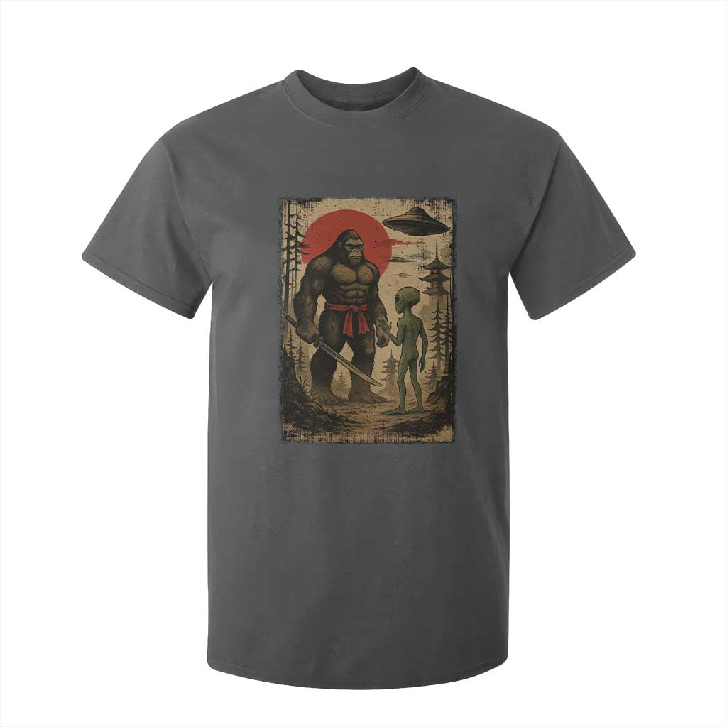 Samurai Bigfoot Japanese UFO T Shirt For Kid Sasquatch Ailen Ukiyo-e TS14 Dark Heather Print Your Wear