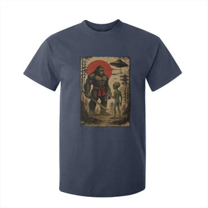 Samurai Bigfoot Japanese UFO T Shirt For Kid Sasquatch Ailen Ukiyo-e TS14 Navy Print Your Wear