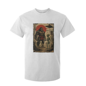 Samurai Bigfoot Japanese UFO T Shirt For Kid Sasquatch Ailen Ukiyo-e TS14 White Print Your Wear