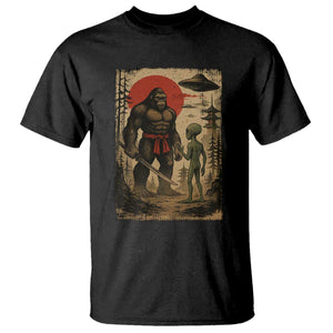 Samurai Bigfoot Japanese UFO T Shirt Sasquatch Ailen Ukiyo-e TS14 Black Print Your Wear
