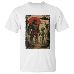 Samurai Bigfoot Japanese UFO T Shirt Sasquatch Ailen Ukiyo-e TS14 White Print Your Wear