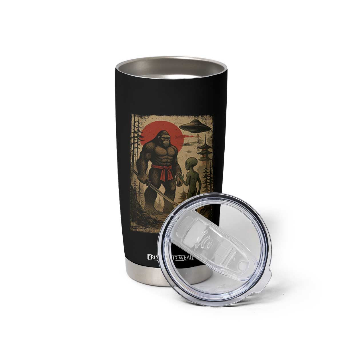 Samurai Bigfoot Japanese UFO Tumbler Cup Sasquatch Ailen Ukiyo-e TS14 Print Your Wear