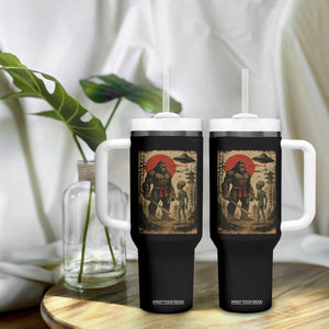 Samurai Bigfoot Japanese UFO Tumbler With Handle Sasquatch Ailen Ukiyo-e TS14 Print Your Wear