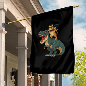 Ninja Cat Riding Dinosaur Garden Flag TS14 Print Your Wear
