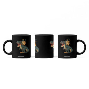 Ninja Cat Riding Dinosaur Coffee Mug TS14 Print Your Wear