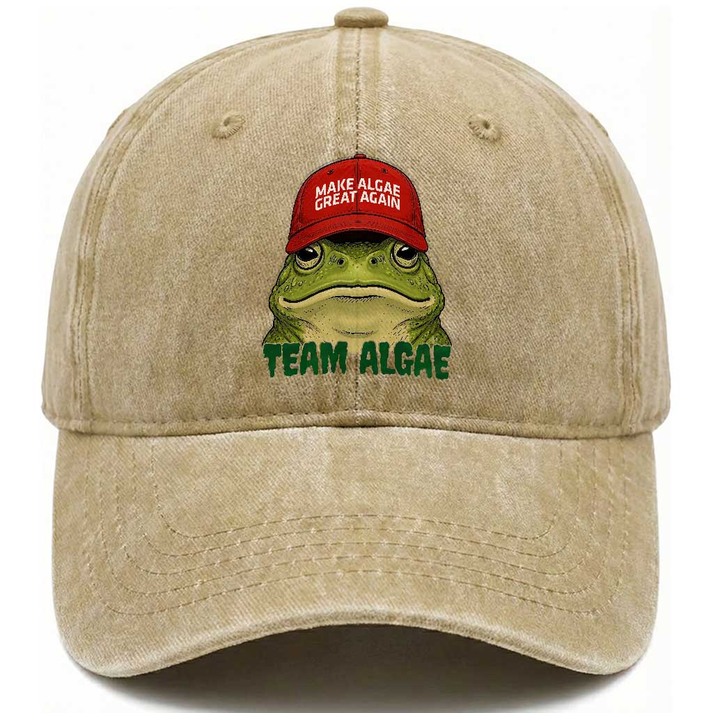 Make Algae Great Again Washed Cotton Baseball Cap Funny Political Satire Nature Lover Gift TS14 Print Your Wear