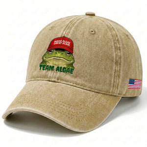 Make Algae Great Again Washed Cotton Baseball Cap Funny Political Satire Nature Lover Gift TS14 Print Your Wear