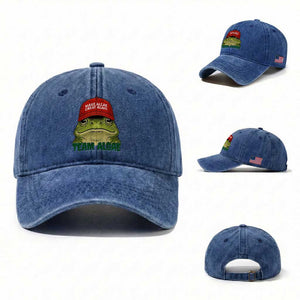 Make Algae Great Again Washed Cotton Baseball Cap Funny Political Satire Nature Lover Gift TS14 Washed Cap Universal Fit Royal Blue Print Your Wear