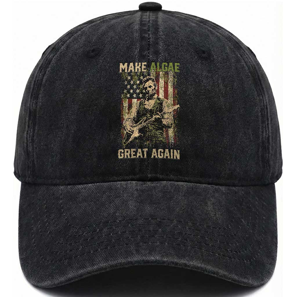 Make Algae Great Again Washed Cotton Baseball Cap Funny Lincoln Political Satire Humor TS14 Print Your Wear