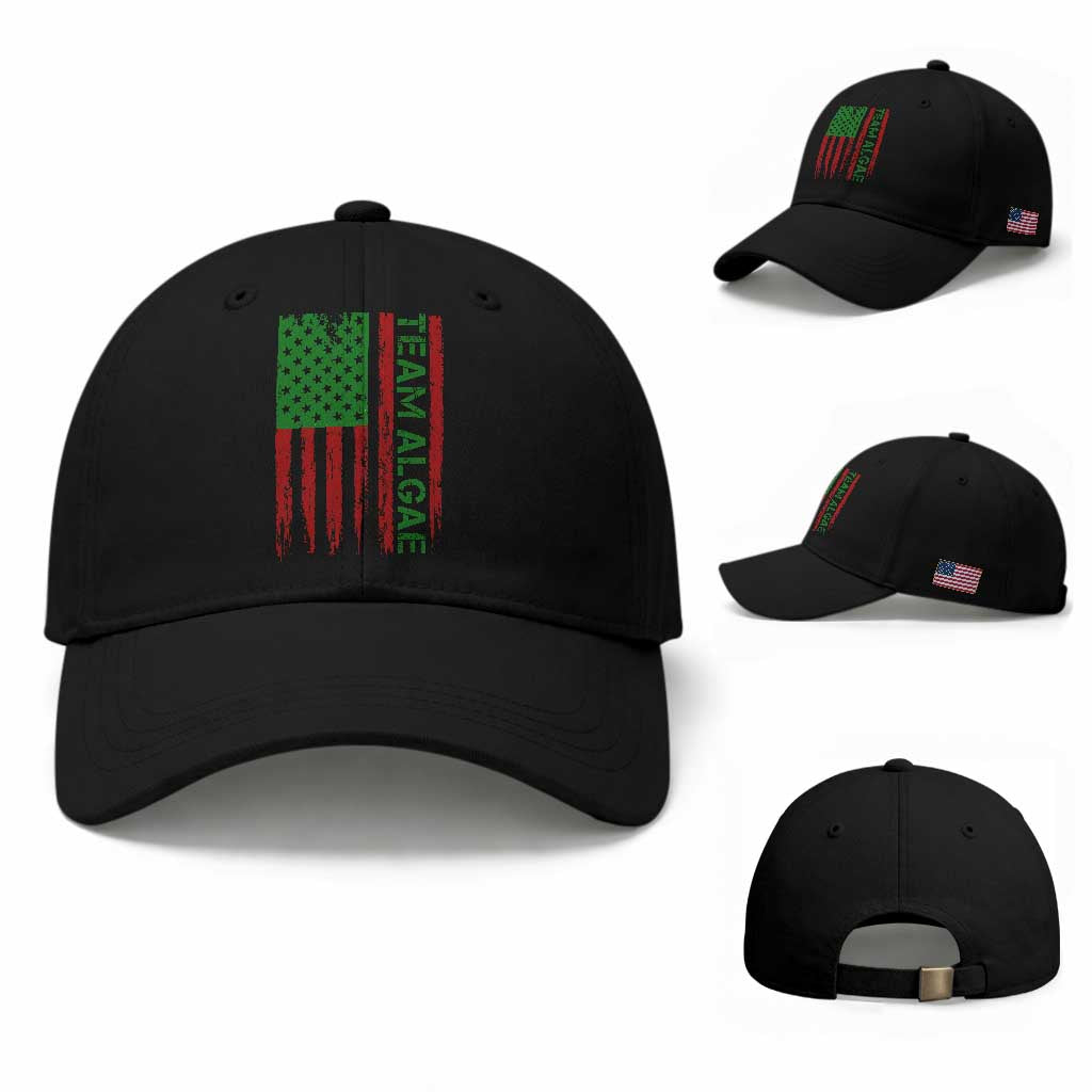Team Algae Baseball Cap Funny Make Algae Great Again American Flag Political Meme TS14 Baseball Cap Universal Fit Black Print Your Wear