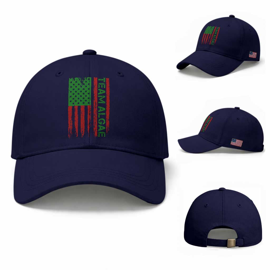 Team Algae Baseball Cap Funny Make Algae Great Again American Flag Political Meme TS14 Baseball Cap Universal Fit Dark Blue Print Your Wear