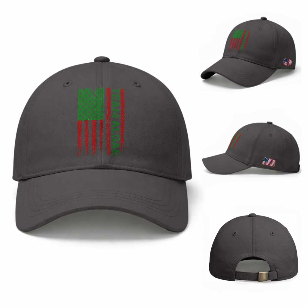 Team Algae Baseball Cap Funny Make Algae Great Again American Flag Political Meme TS14 Baseball Cap Universal Fit Dark Gray Print Your Wear