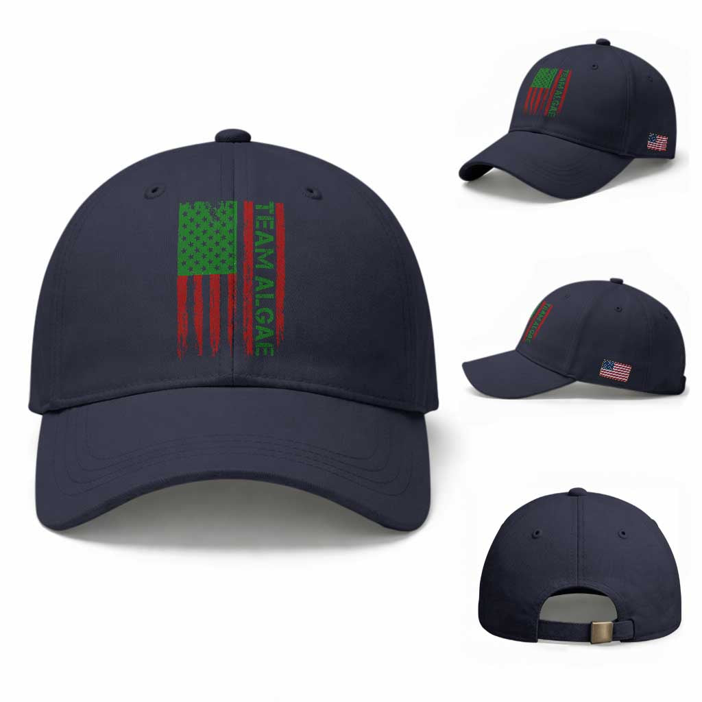 Team Algae Baseball Cap Funny Make Algae Great Again American Flag Political Meme TS14 Baseball Cap Universal Fit Navy Print Your Wear