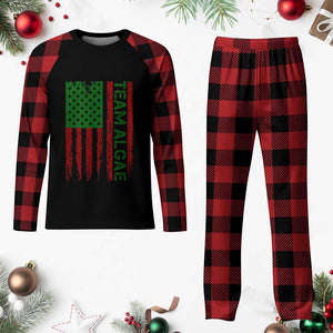 Team Algae Plaid Pajama Set Funny Make Algae Great Again American Flag Political Meme TS14 Buffalo Plaid Print Your Wear