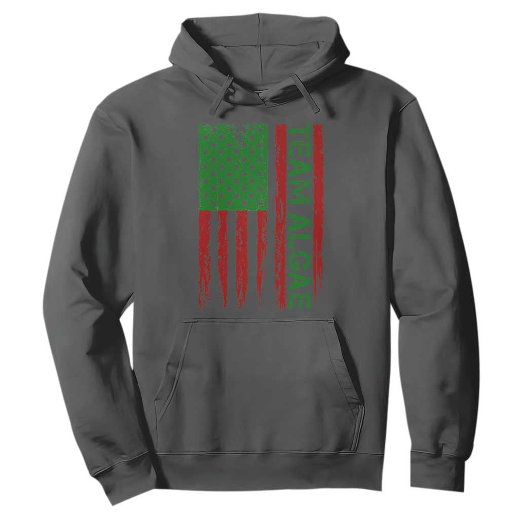Team Algae Hoodie Funny Make Algae Great Again American Flag Political Meme TS14 Dark Heather Print Your Wear