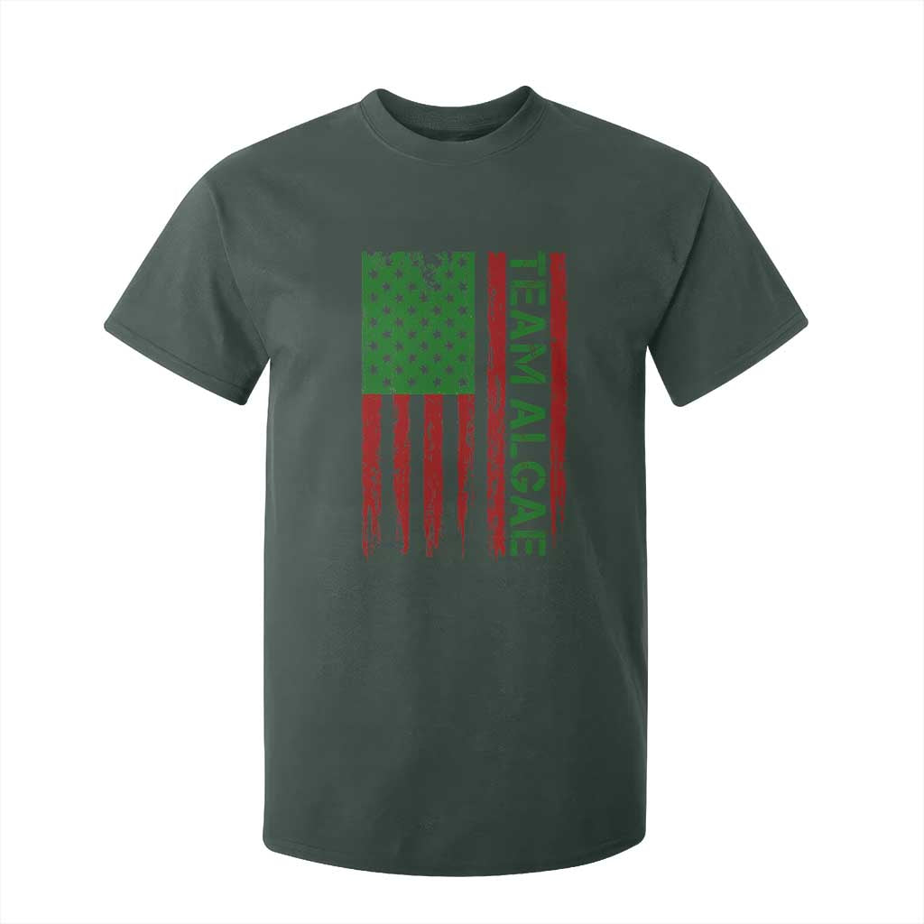 Team Algae T Shirt For Kid Funny Make Algae Great Again American Flag Political Meme TS14 Dark Forest Green Print Your Wear
