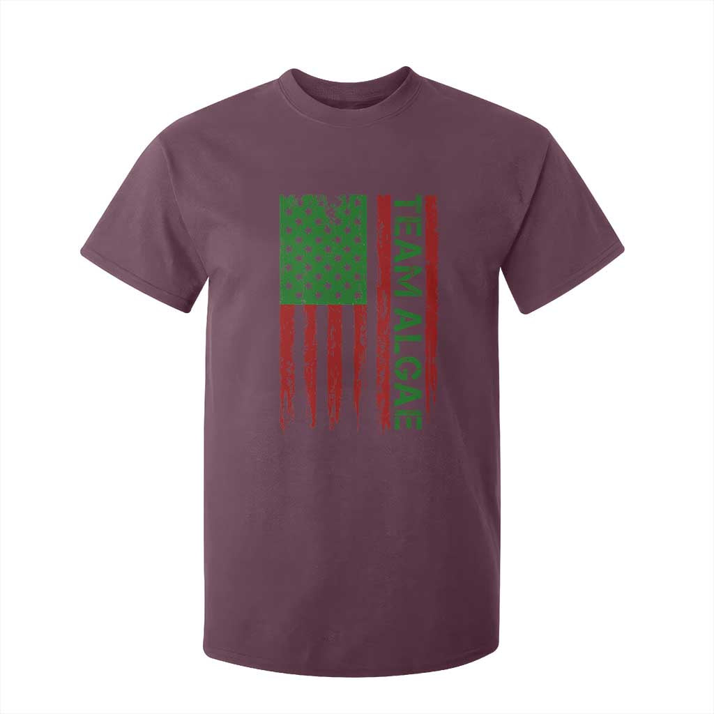 Team Algae T Shirt For Kid Funny Make Algae Great Again American Flag Political Meme TS14 Maroon Print Your Wear