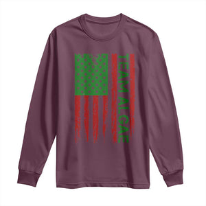 Team Algae Long Sleeve Shirt Funny Make Algae Great Again American Flag Political Meme TS14 Maroon Print Your Wear