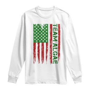 Team Algae Long Sleeve Shirt Funny Make Algae Great Again American Flag Political Meme TS14 White Print Your Wear