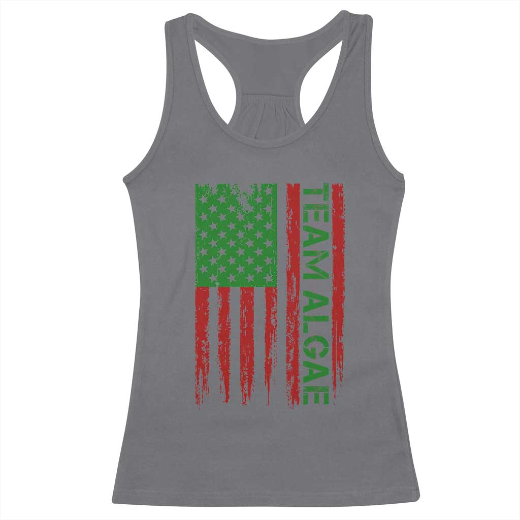 Team Algae Racerback Tank Top Funny Make Algae Great Again American Flag Political Meme TS14 Charcoal Print Your Wear