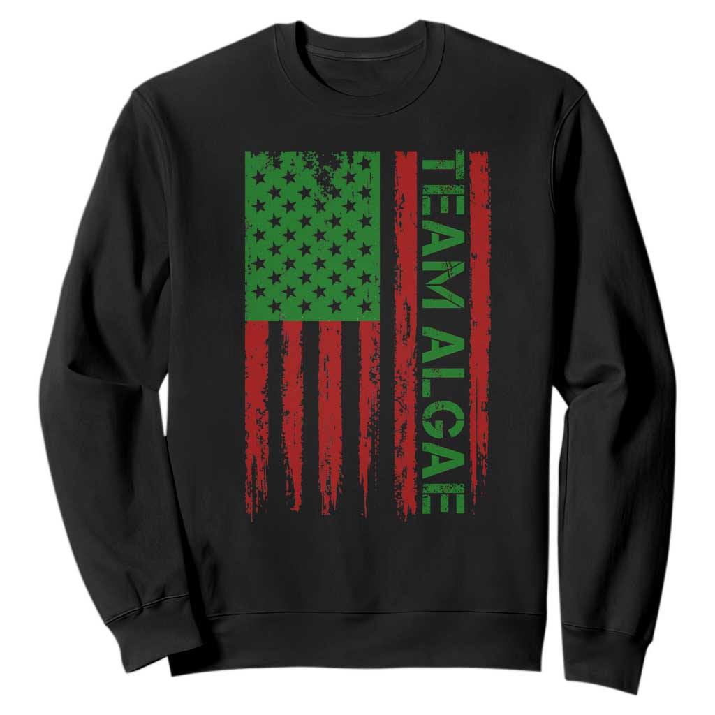 Team Algae Sweatshirt Funny Make Algae Great Again American Flag Political Meme TS14 Black Print Your Wear