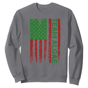 Team Algae Sweatshirt Funny Make Algae Great Again American Flag Political Meme TS14 Charcoal Print Your Wear
