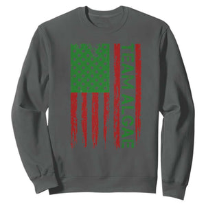 Team Algae Sweatshirt Funny Make Algae Great Again American Flag Political Meme TS14 Dark Heather Print Your Wear
