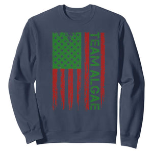 Team Algae Sweatshirt Funny Make Algae Great Again American Flag Political Meme TS14 Navy Print Your Wear