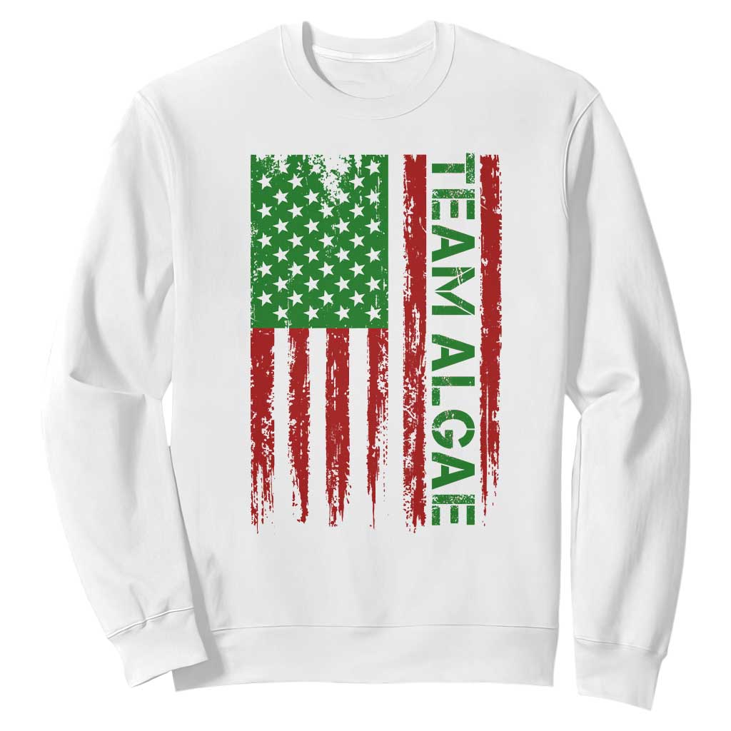 Team Algae Sweatshirt Funny Make Algae Great Again American Flag Political Meme TS14 White Print Your Wear