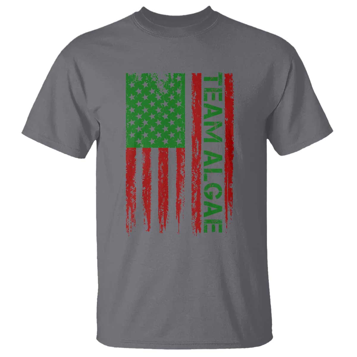 Team Algae T Shirt Funny Make Algae Great Again American Flag Political Meme TS14 Charcoal Print Your Wear