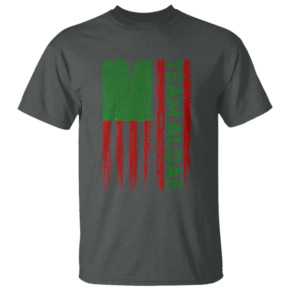 Team Algae T Shirt Funny Make Algae Great Again American Flag Political Meme TS14 Dark Heather Print Your Wear