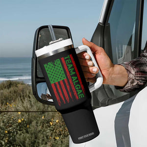 Team Algae Tumbler With Handle Funny Make Algae Great Again American Flag Political Meme TS14 Print Your Wear
