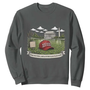 Make Algae Great Again Sweatshirt Funny Political Satire Humor TS14 Dark Heather Print Your Wear
